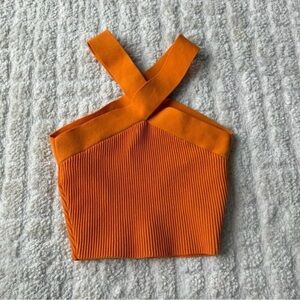 Aritzia Babaton Sculpt Knit Ribbed Crop Top